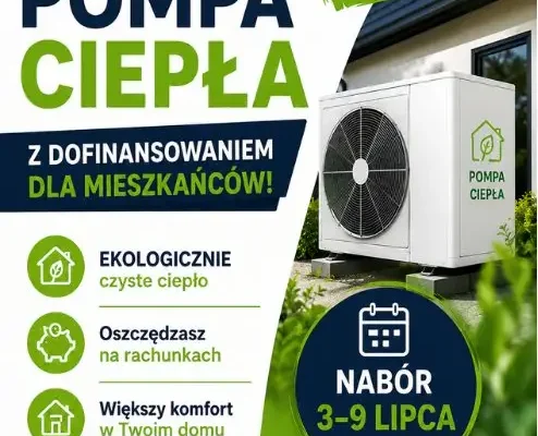 Nabór na pompy ciepła z dofinansowaniem 80% w Gminie Iwkowa