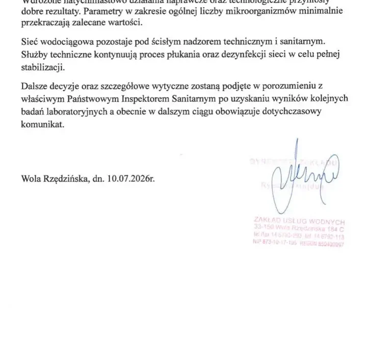Poprawa jakości wody w Strzelcach Wielkich – nadal obowiązują zalecenia