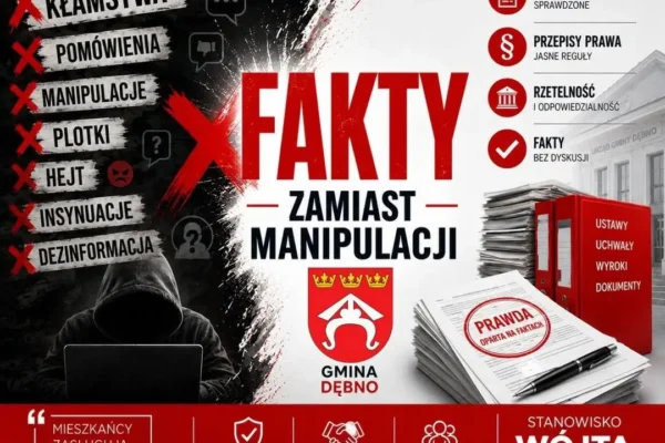 Wójt Gminy Dębno odpowiada na zarzuty anonimowego portalu