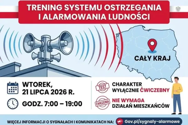 Ogólnopolski trening syren alarmowych 21 lipca 2026 – sprawdź, co oznaczają sygnały
