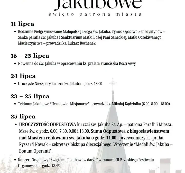 Trwają Brzeskie Dni Jakubowe – święto patrona miasta