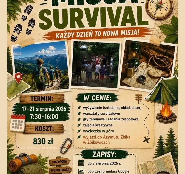 Letnia przygoda w Gnojniku: półkolonia „Misja Survival” dla dzieci