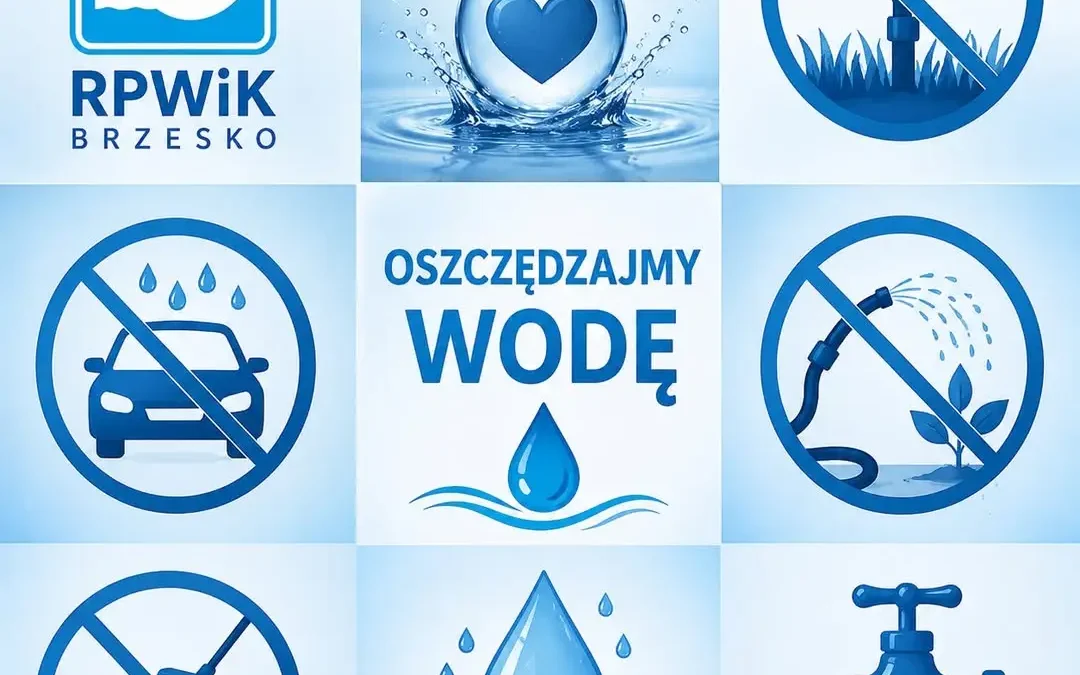 Apel o oszczędzanie wody w Brzesku – wysokie temperatury i wzrost zużycia