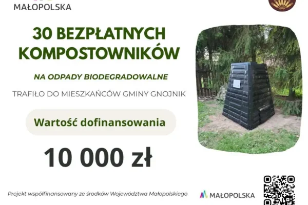 Gmina Gnojnik rozdaje mieszkańcom bezpłatne kompostowniki