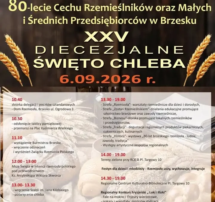 XXV Diecezjalne Święto Chleba i Festyn Rodzinny w Brzesku już 6 września