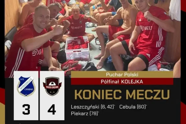 Pagen Gnojnik w finale Pucharu Polski po emocjonującym zwycięstwie 4:3 w Grabnie