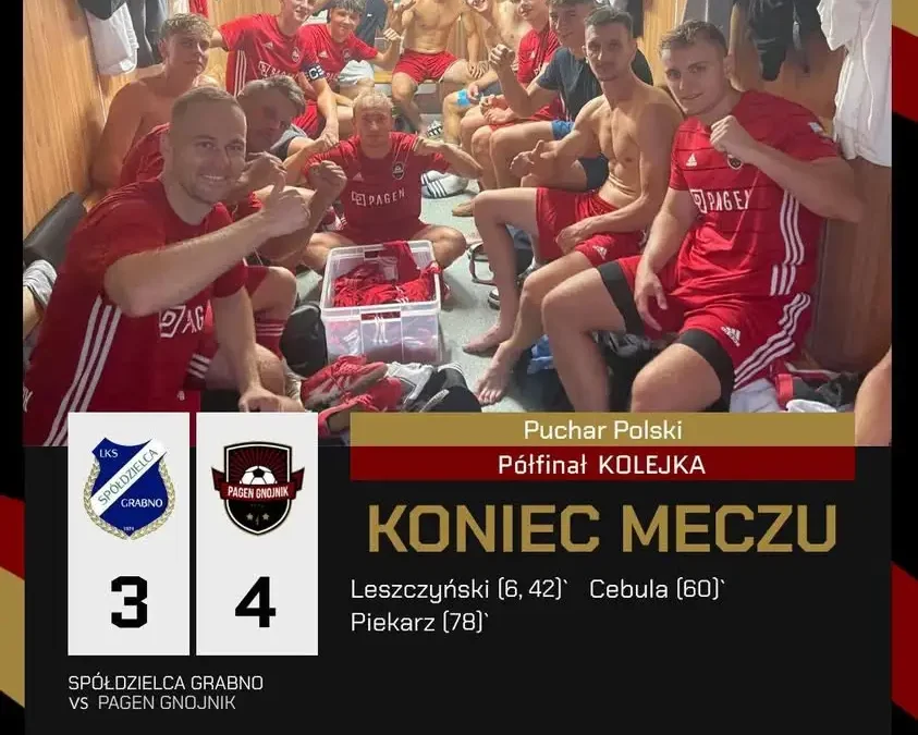 Pagen Gnojnik w finale Pucharu Polski po emocjonującym zwycięstwie 4:3 w Grabnie