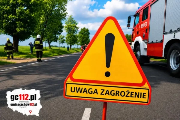 Wytrzyszczka: Strażacy usuwają powalone drzewo z drogi