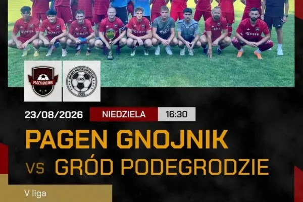 LKS Pagen Gnojnik podejmie LKS Gród Podegrodzie w 3. kolejce V ligi