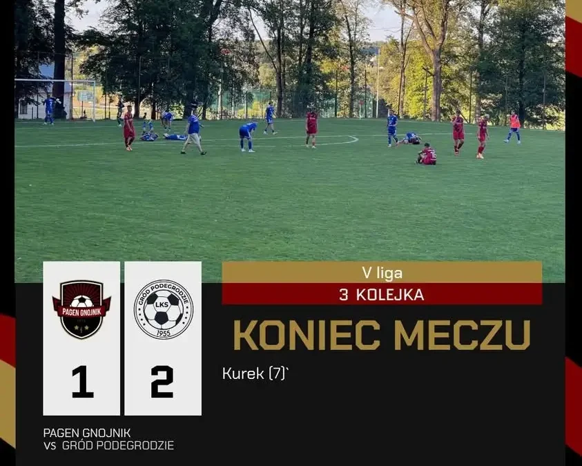 Pagen Gnojnik przegrywa z Grodem Podegrodzie 1:2 po emocjonującym meczu