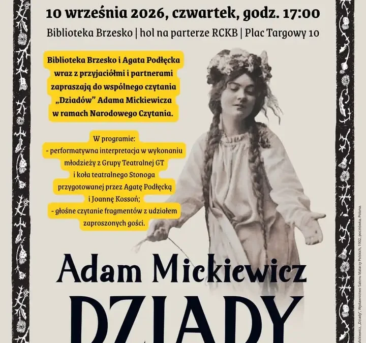 Narodowe Czytanie „Dziadów” w Brzesku – wspólne spotkanie z literaturą