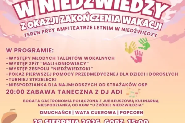 Festyn w Niedźwiedzy na zakończenie wakacji – atrakcje dla całych rodzin