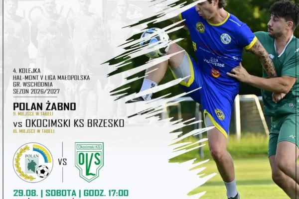 Okocimski Brzesko powalczy o pierwsze punkty w meczu z Polanem Żabno