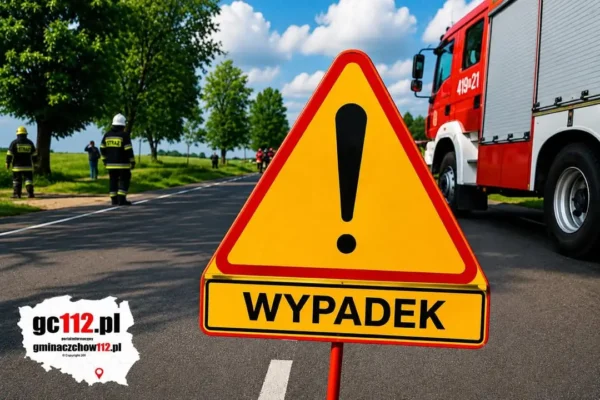 Zablokowana DK75 w Czchowie po zderzeniu busa z motocyklem