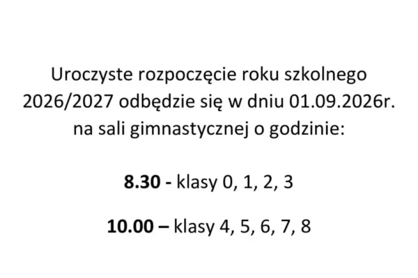 Inauguracja roku szkolnego 2026/2027 w PSP nr 1 w Brzesku – harmonogram