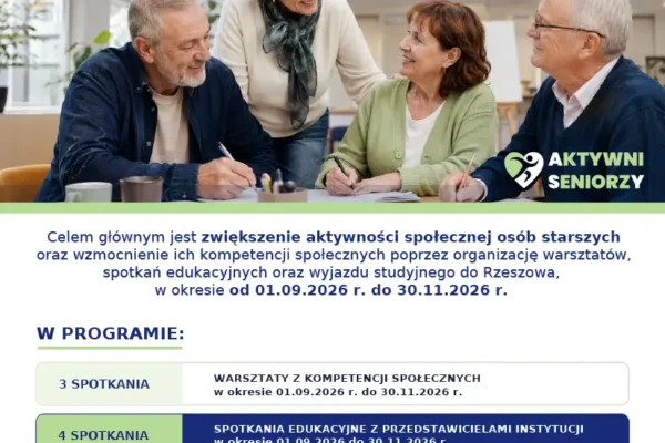 Rusza projekt „Aktywny Senior w Gminie Czchów” – zapisy dla osób 60+
