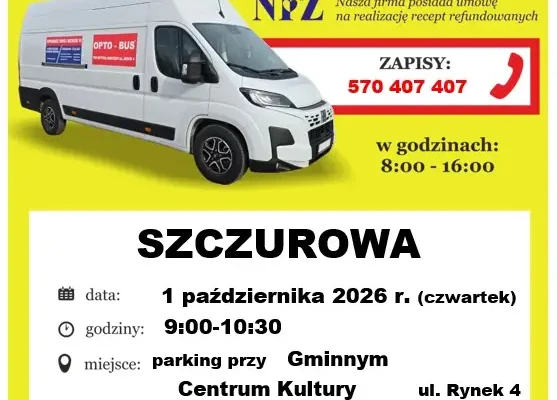 Bezpłatne badania wzroku w Szczurowej – OPTOBUS już 1 października