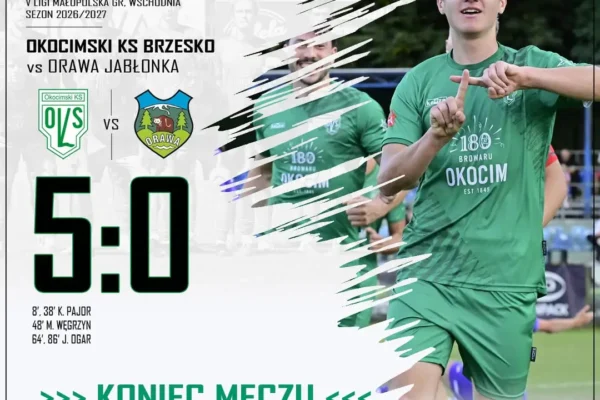 Okocimski Brzesko rozbija Orawę Jabłonka 5:0 w 5. kolejce V Ligi