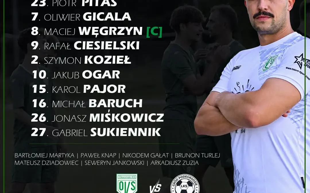 Okocimski KS Brzesko ogłasza skład na mecz z LKS Gród Podegrodzie