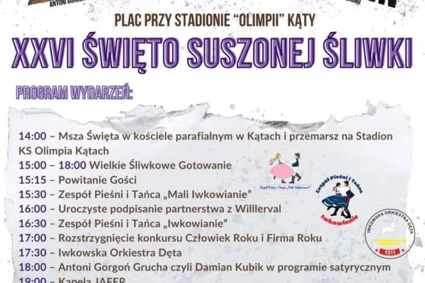 XXVI Święto Suszonej Śliwki w Kątach – 20 września 2026