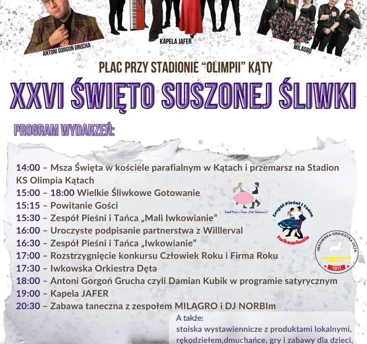XXVI Święto Suszonej Śliwki w Kątach – 20 września 2026