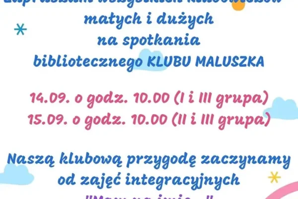 Biblioteka w Brzesku zaprasza dzieci na zajęcia integracyjne Klubu Maluszka