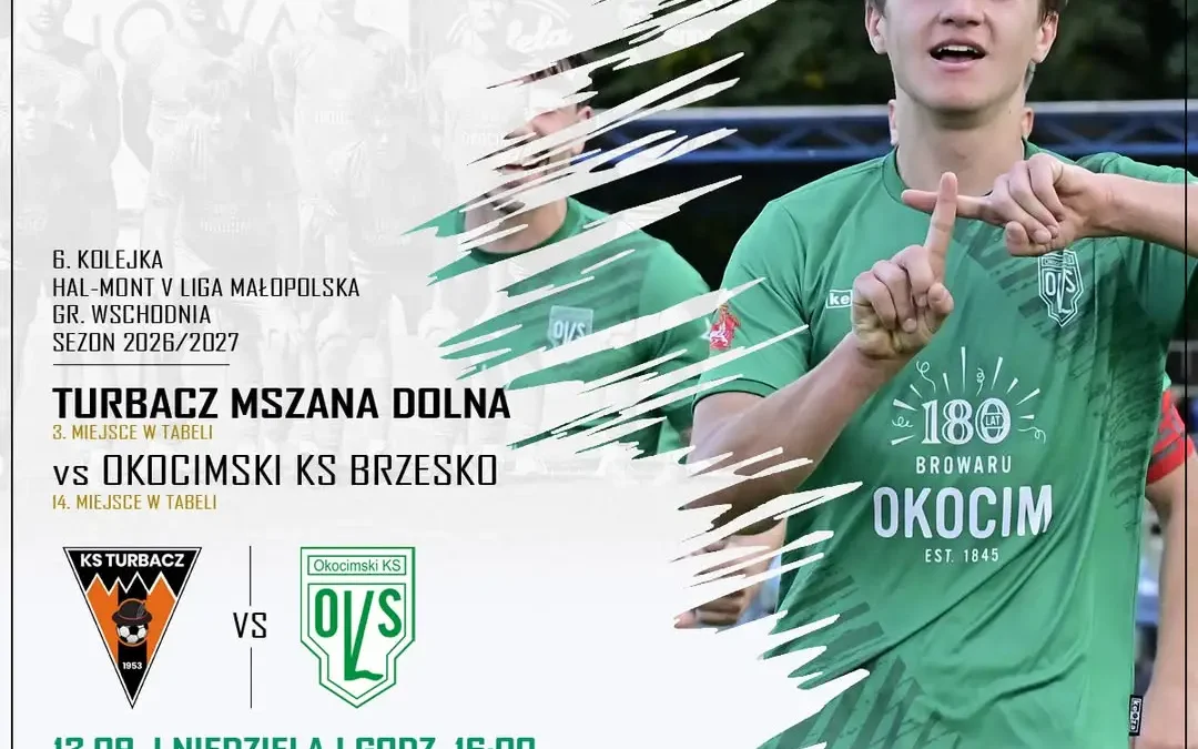 Okocimski Brzesko zagra na wyjeździe z Turbaczem Mszana Dolna w 6. kolejce
