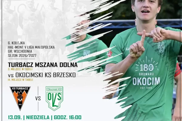 Okocimski Brzesko zagra na wyjeździe z Turbaczem Mszana Dolna w 6. kolejce