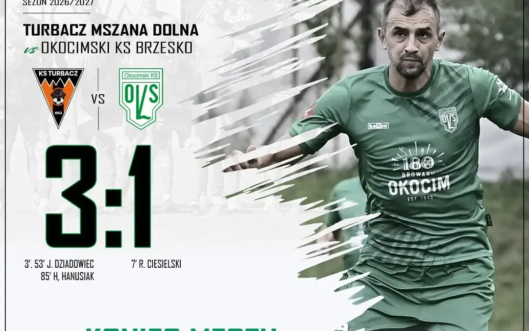 Turbacz Mszana Dolna górą w starciu z Okocimskim Brzesko. Trzy gole i komplet punktów