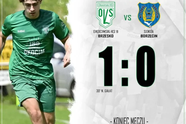 Okocimski II Brzesko wygrywa z Borzęcinem. Decydujący gol Nikodema Gałata