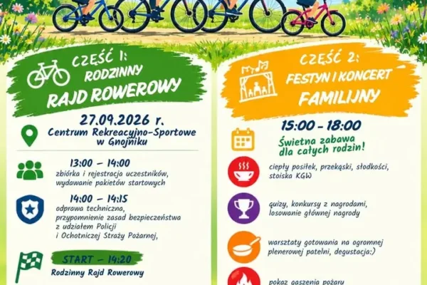 Rodzinny Rajd Rowerowy w Gnojniku – 27 września z nagrodą główną