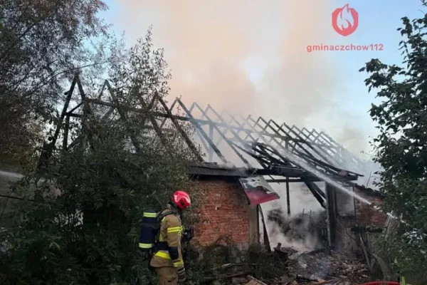 Pożar stodoły w Tworkowej. Ruch na DK75 wahadłowy