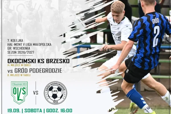 Okocimski Brzesko zagra z LKS Gród Podegrodzie. Ważny mecz o punkty