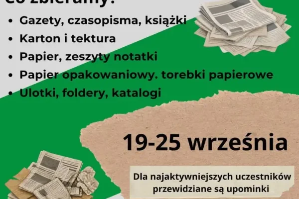 IV edycja zbiórki makulatury w Gminie Iwkowa – dołącz i Ty!