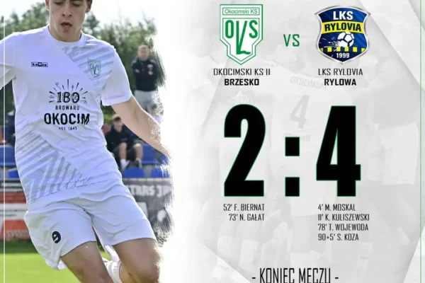 Rezerwy Okocimskiego Brzesko przegrywają u siebie z Rylovią Rylowa 2:4