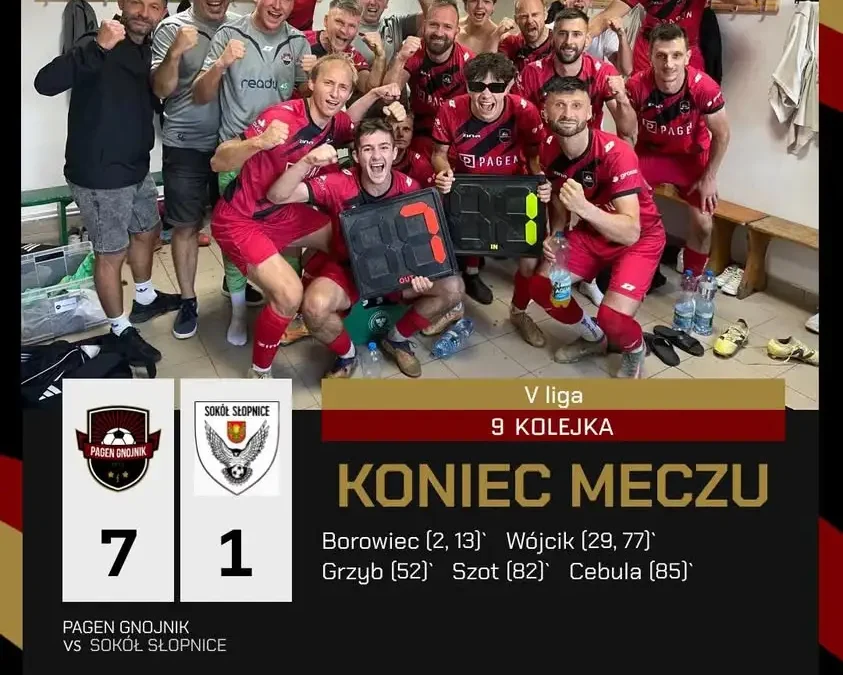 Pagen Gnojnik rozbił Sokół Słopnice 7:1 w V lidze