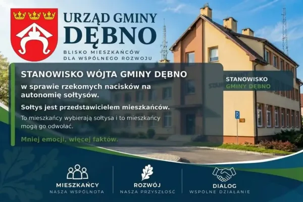 Wójt Gminy Dębno odpowiada na zarzuty o naciski na sołtysów: „Wójt nie wybiera ani nie odwołuje sołtysa”