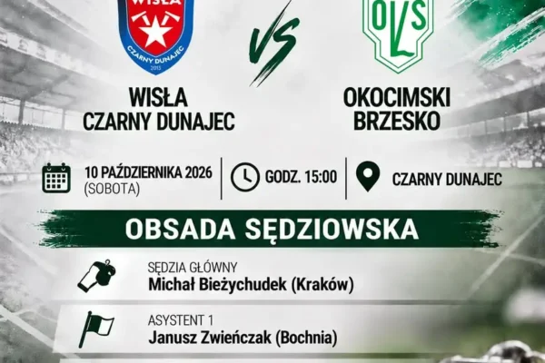 Obsada sędziowska meczu Wisła Czarny Dunajec – Okocimski Brzesko