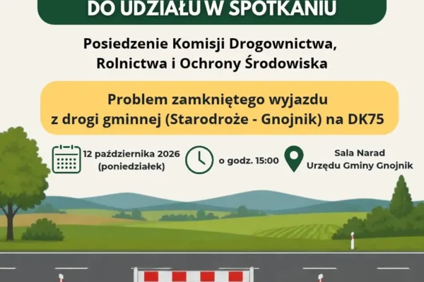 Gnojnik: spotkanie w sprawie zamkniętego wyjazdu na DK75