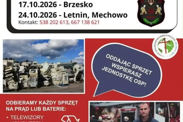 Strażacy z OSP Brzesko organizują zbiórkę elektrośmieci. Akcja już 17 października