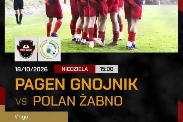 Pagen Gnojnik podejmie Polan Żabno w niedzielnym meczu V ligi