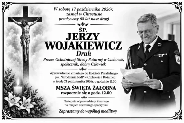 Zmarł Jerzy Wojakiewicz – prezes OSP Czchów. Msza żałobna w środę