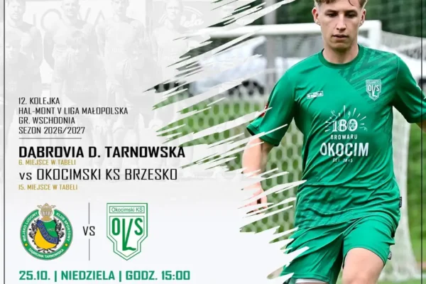 Okocimski Brzesko zagra na wyjeździe z Dąbrovią Dąbrowa Tarnowska w 12. kolejce