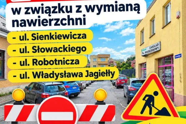 Utrudnienia w ruchu w Brzesku: wymiana nawierzchni na czterech ulicach