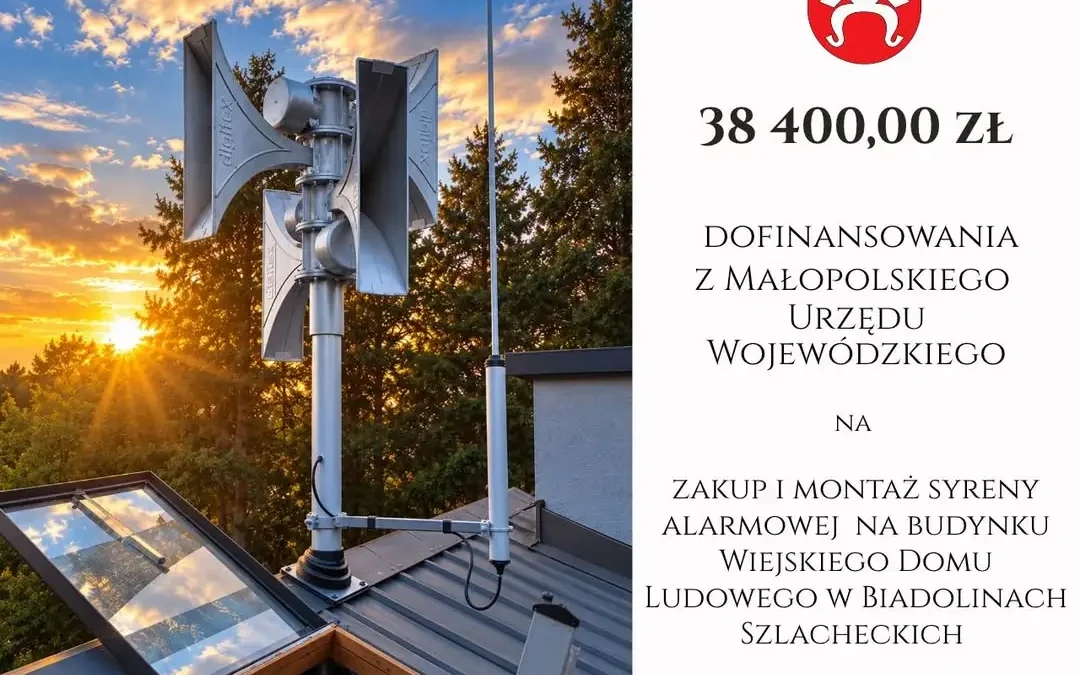 Nowa syrena alarmowa w Biadolinach Szlacheckich – gmina Dębno inwestuje w bezpieczeństwo