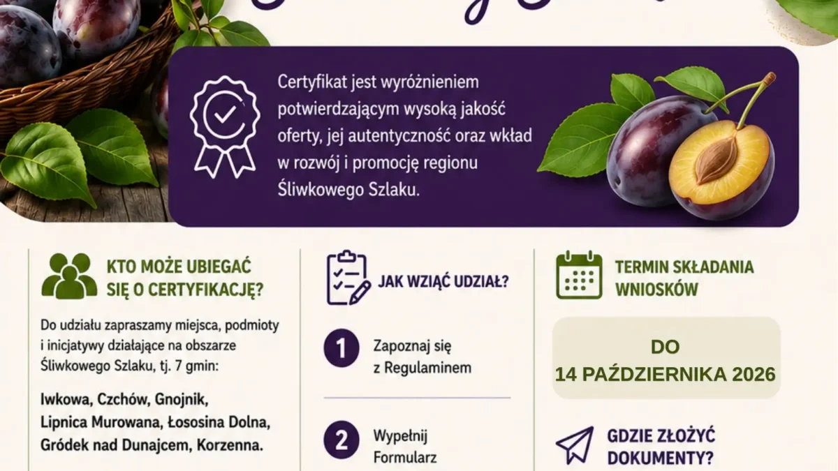 Śliwkowy Szlak wydłuża nabór do certyfikacji Marką Lokalną